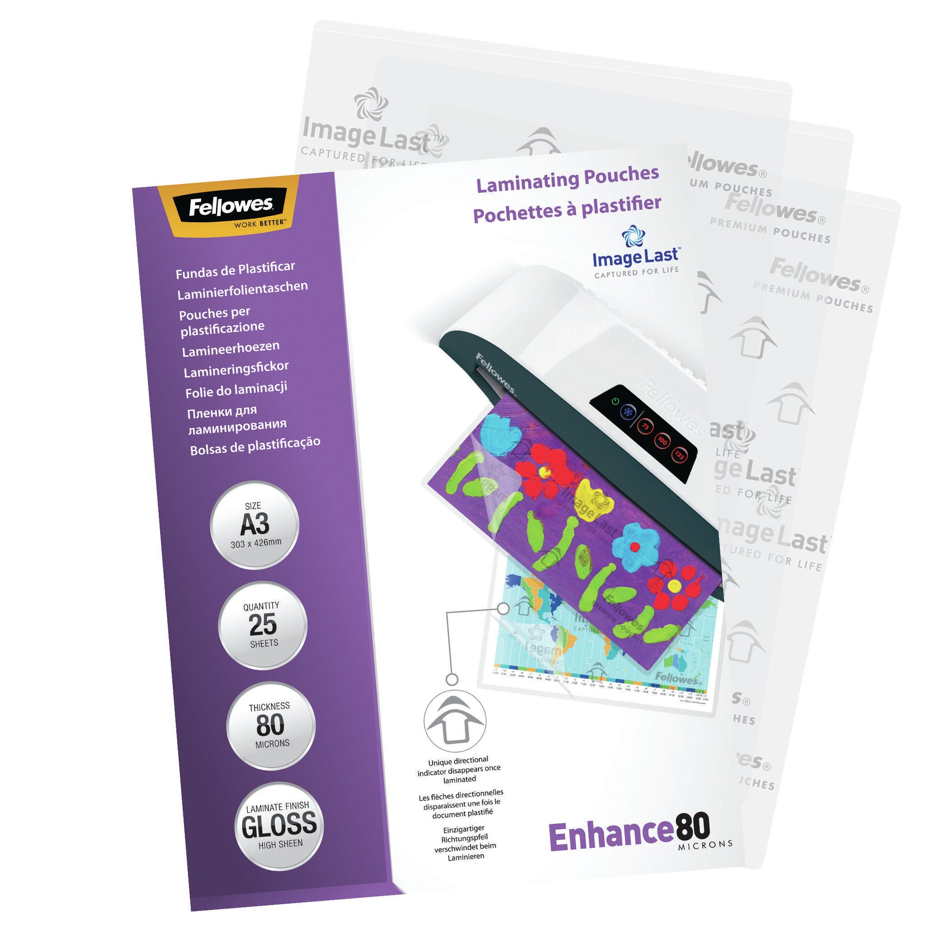 Fellowes Laminierfolien A3, glänzend – 125 µm, 25 Stk.