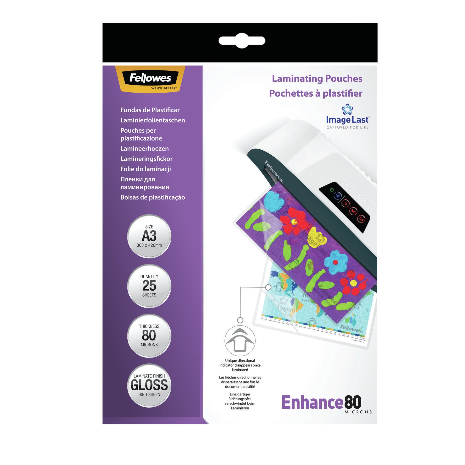 Fellowes Laminierfolien A3, glänzend – 125 µm, 25 Stk.