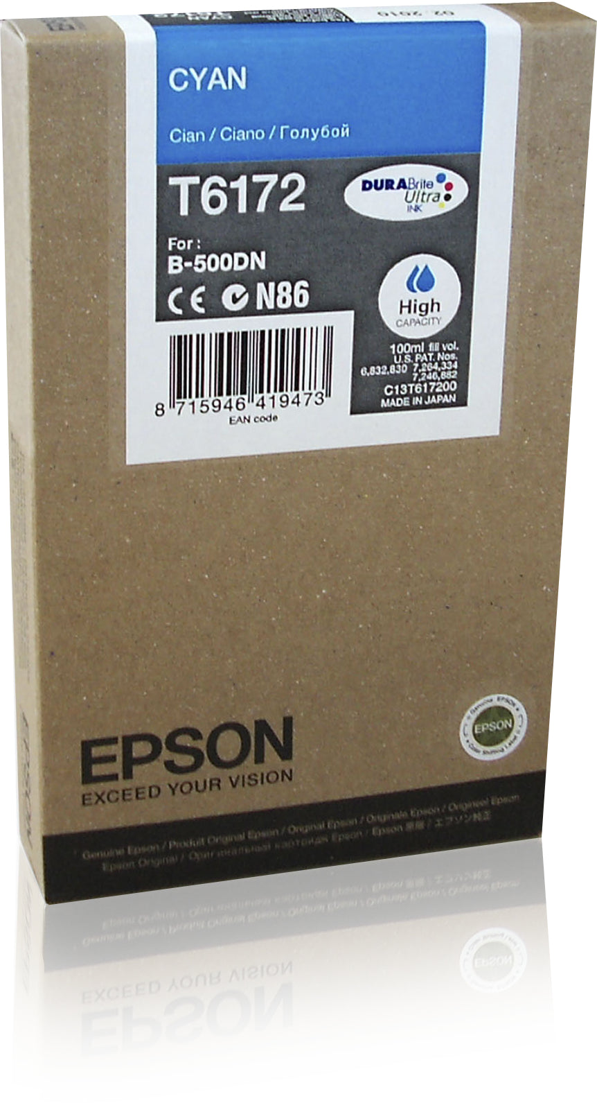 Epson Tintenpatrone T6172, cyan, 7'000 Seiten – für Inkjetdrucker/Multifunktionsgeräte