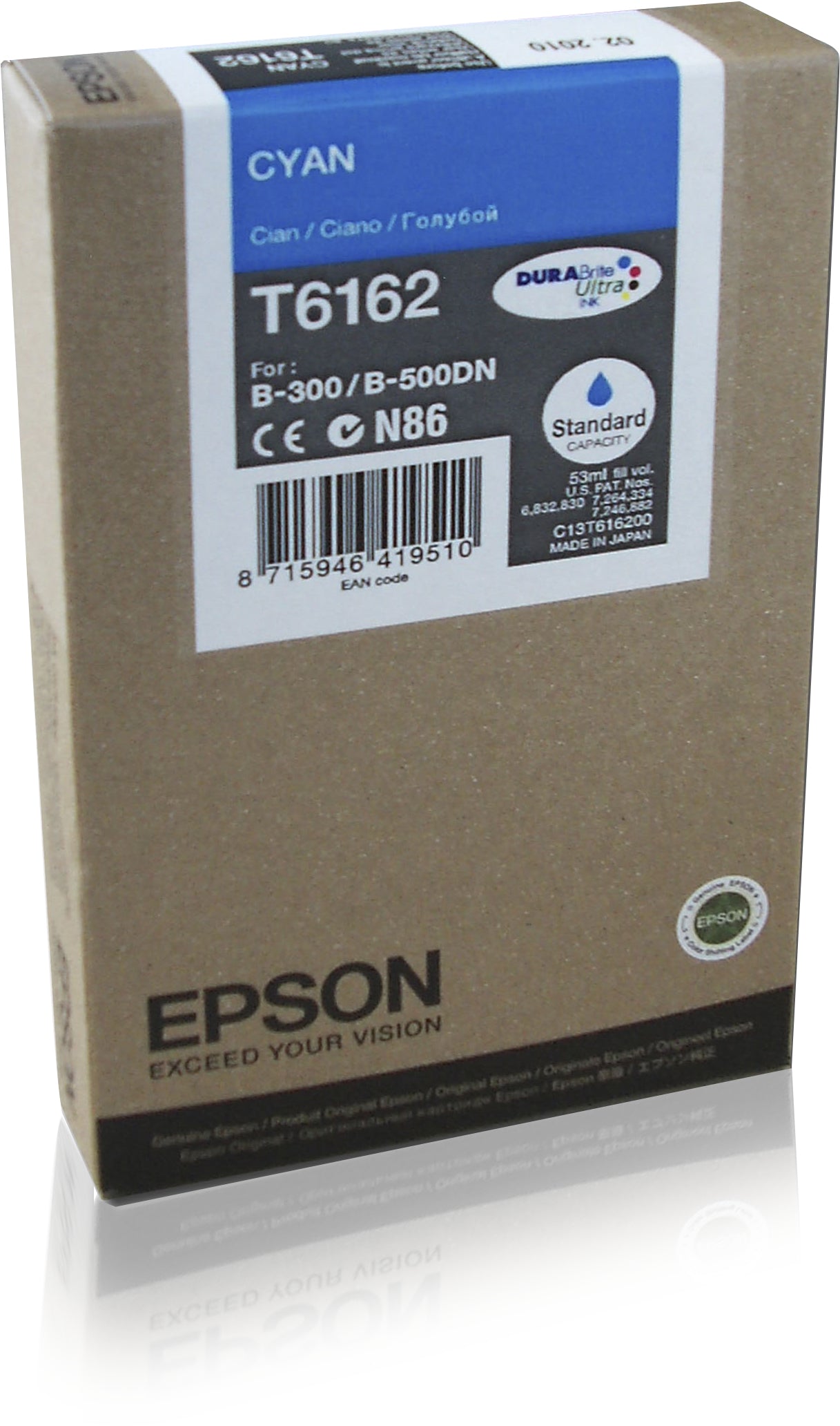 Epson Tintenpatrone T6162, cyan – für Epson-Drucker