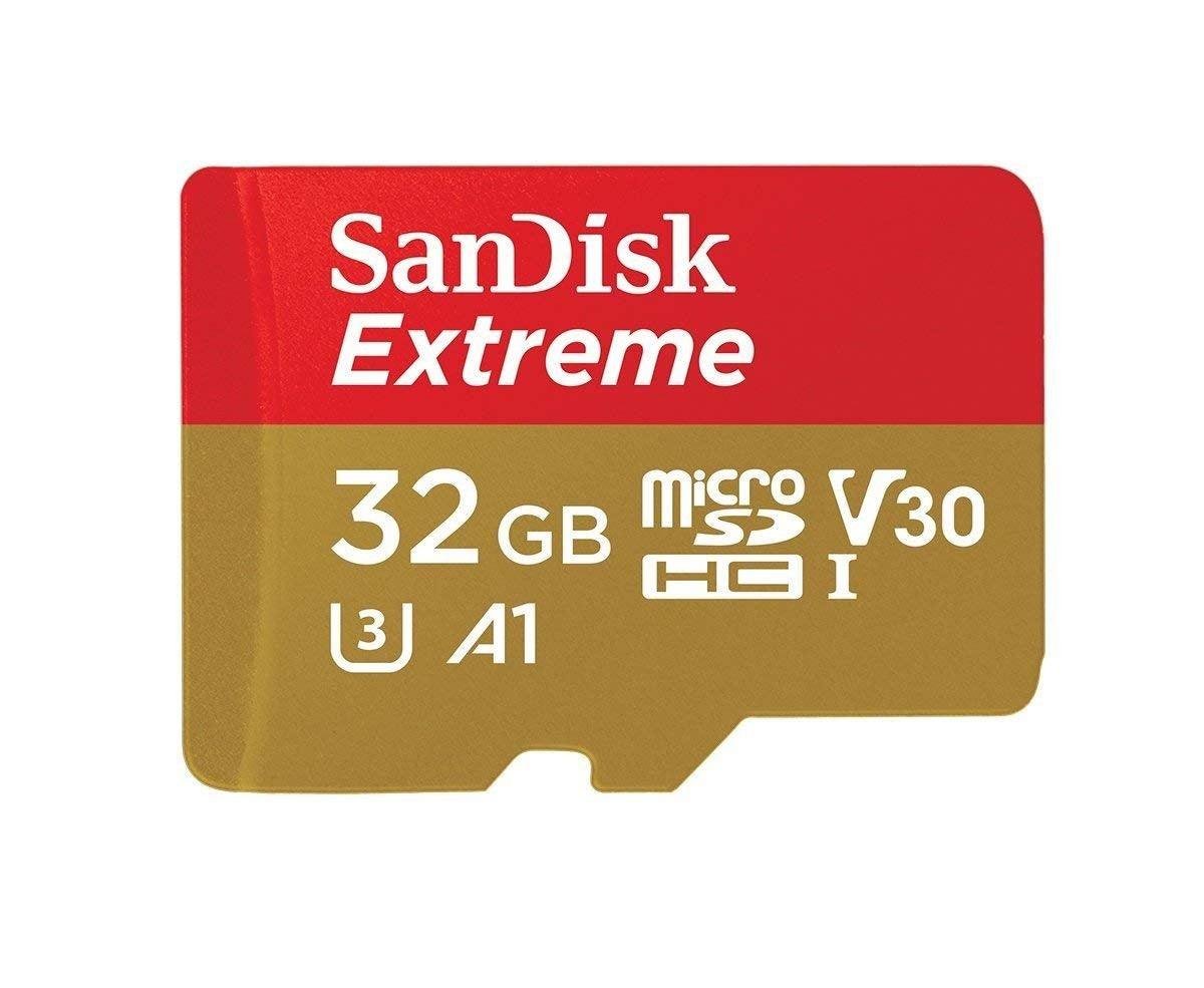 SanDisk Extreme microSDXC 32 GB – UHS-I, Klasse 10, U3, V30, A2, 100/90 MB/s, inkl. SD-Adapter