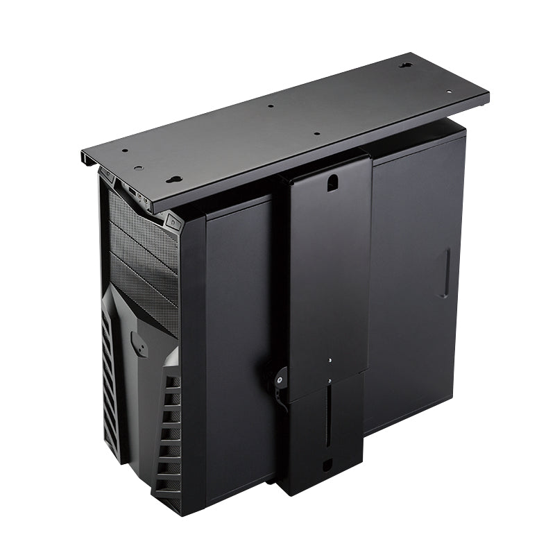 LogiLink EO0031 – PC-Halterung unter Tisch – verstellbar (B 8,8–20,3 cm, H 30–51 cm), 10 kg, Schwarz