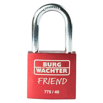 BURG-WÄCHTER 775 40 Friend Vorhängeschloss – Aluminium, Bügel 32,5×20,5 mm, Schäkeldurchmesser 6 mm, Aussen