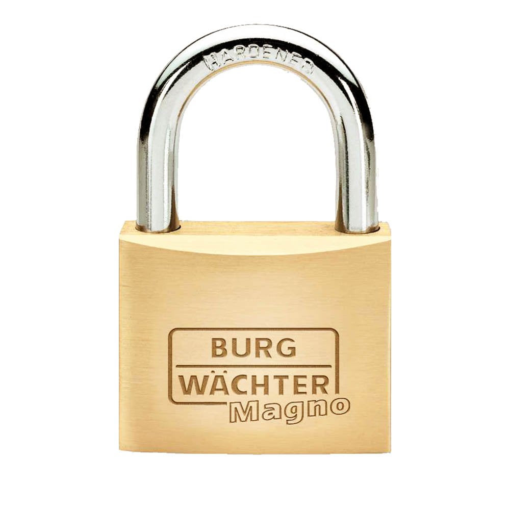 BURG-WÄCHTER Burgwächter Magno 400 E Mechanisches Vorhängeschloss – Messing, Bügel 11×10 mm, Schäkeldurchmesser 3,5 mm