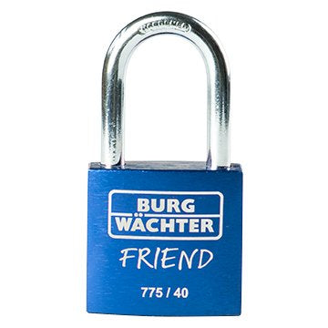 BURG-WÄCHTER Burgwächter 775 40 Friend Mechanisches Vorhängeschloss – Aluminium, Bügel 32,5×20,5 mm, Ø 6 mm, Aussen, Blau