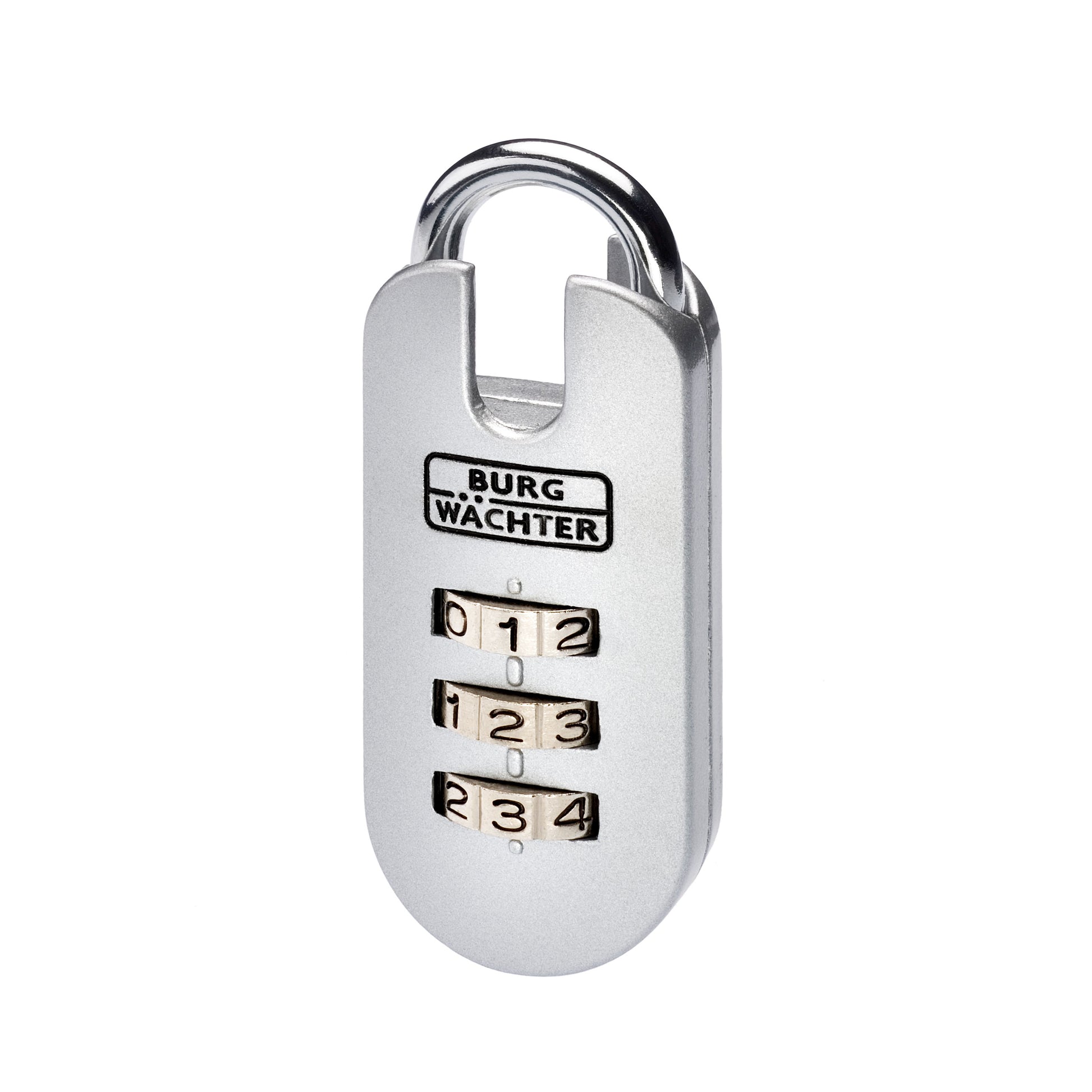 BURG-WÄCHTER Combi Lock 71 Kombinationsschloss – 3-stellig, Bügel 17,5×11 mm, Aussen, Silber