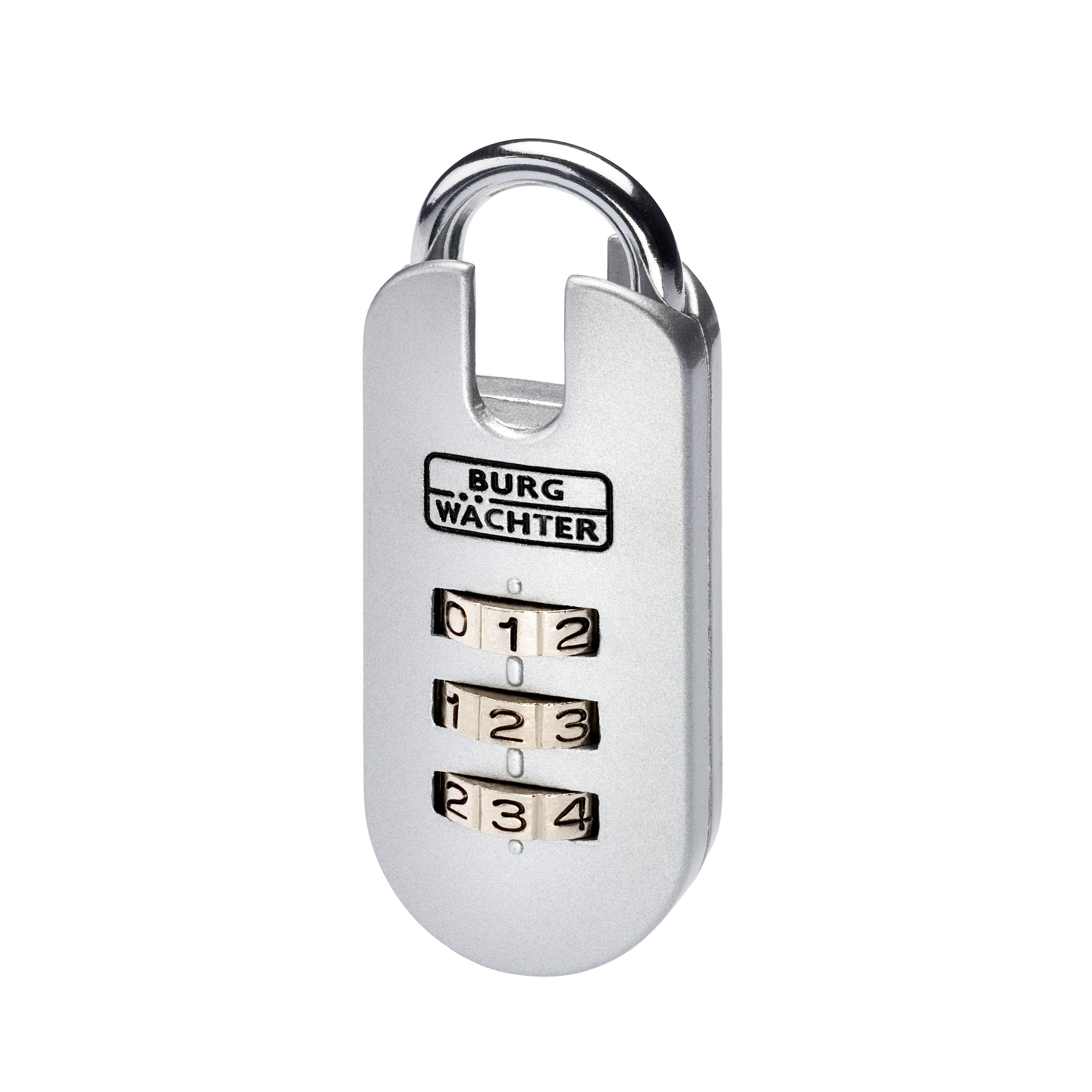BURG-WÄCHTER Combi Lock 71 Kombinationsschloss – 3-stellig, Bügel 17,5×11 mm, Aussen, Silber