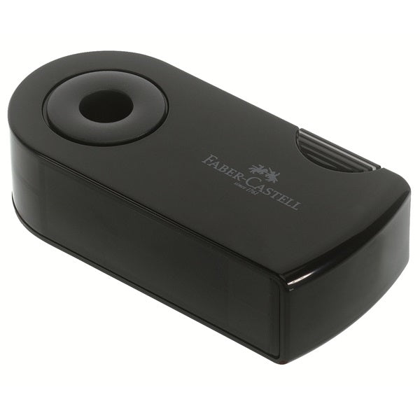 Faber-Castell Sleeve Doppel-Spitzdose – für Blei- und Farbstifte – Schwarz – mit Sicherheitsschraube