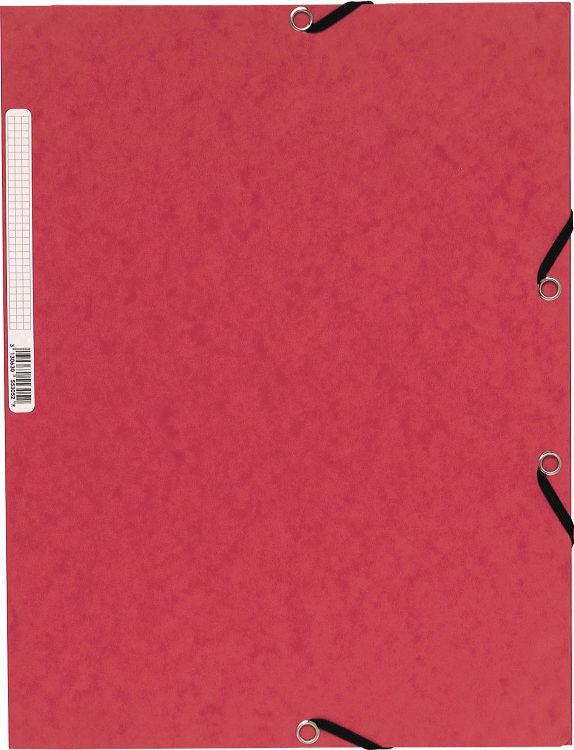 Exacompta Gummibandmappe A4 – 3 Klappen, Karton, Rot, bis 250 Blatt, 10 Stk.