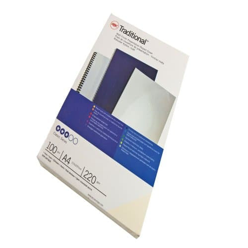 GBC Umschlagdeckel – A4 – 220 g/m², Karton, Weiss – 100 Stk.