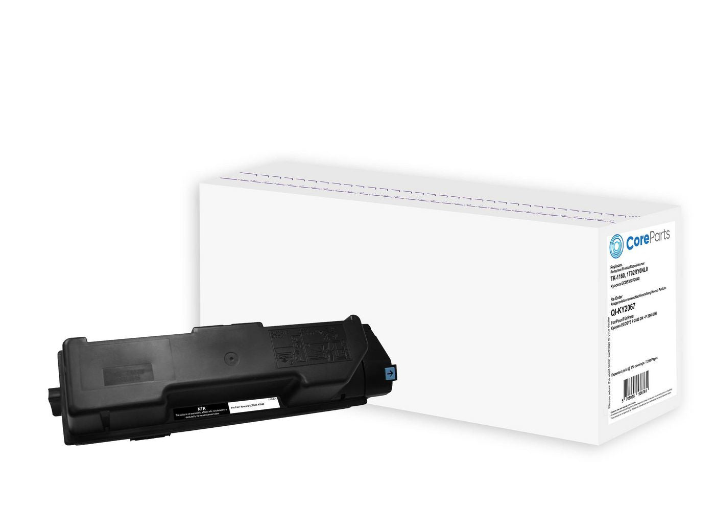 CoreParts TK-1160 Schwarz Toner – Kompatibel – 7'200 Seiten – für Kyocera ECOSYS P2040