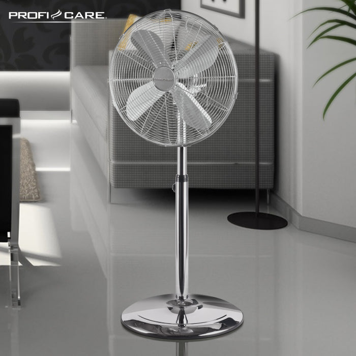 ProfiCare Standventilator PC-VL 3064 – 40 cm, 3 Stufen, oszillierend, 50 W, Edelstahl