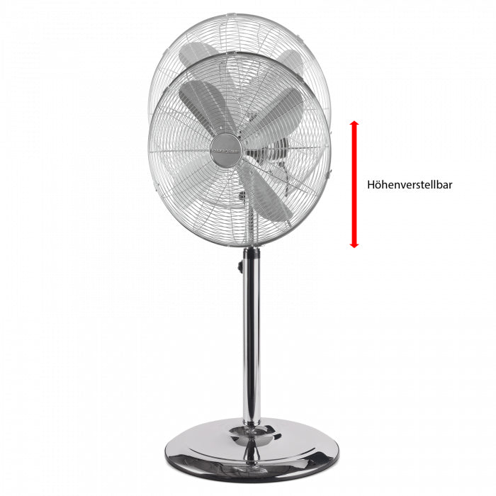 ProfiCare Standventilator PC-VL 3064 – 40 cm, 3 Stufen, oszillierend, 50 W, Edelstahl