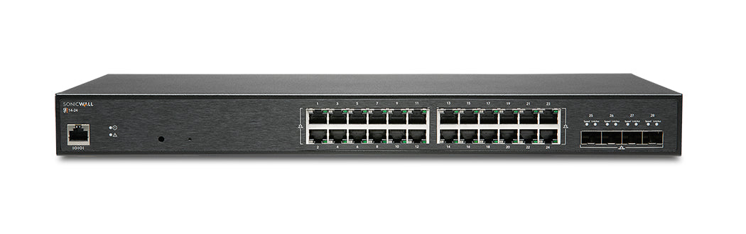 SonicWall SWS14-24 – Managed L2 Switch – 24× 1G, 4× SFP+, 19", 1U