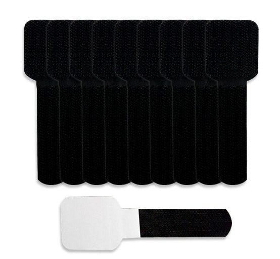 Label-the-cable WALL STRAP – Klettkabelhalter, 30 mm × 0,09 m, Schwarz, 10 Stück