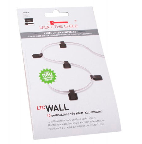 Label-the-cable WALL STRAP – Klettkabelhalter, 30 mm × 0,09 m, Schwarz, 10 Stück