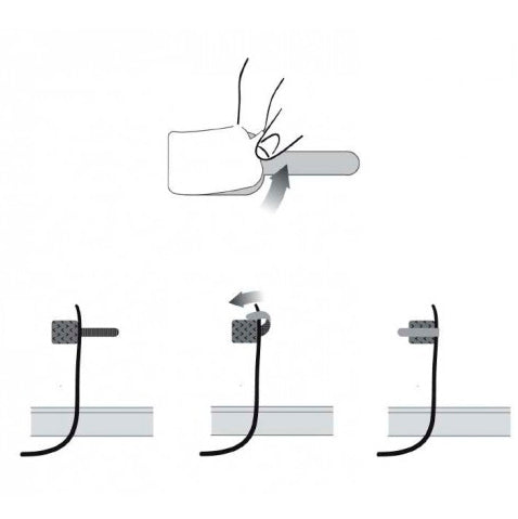 Label-the-cable WALL STRAP – Klettkabelhalter, 30 mm × 0,09 m, Schwarz, 10 Stück