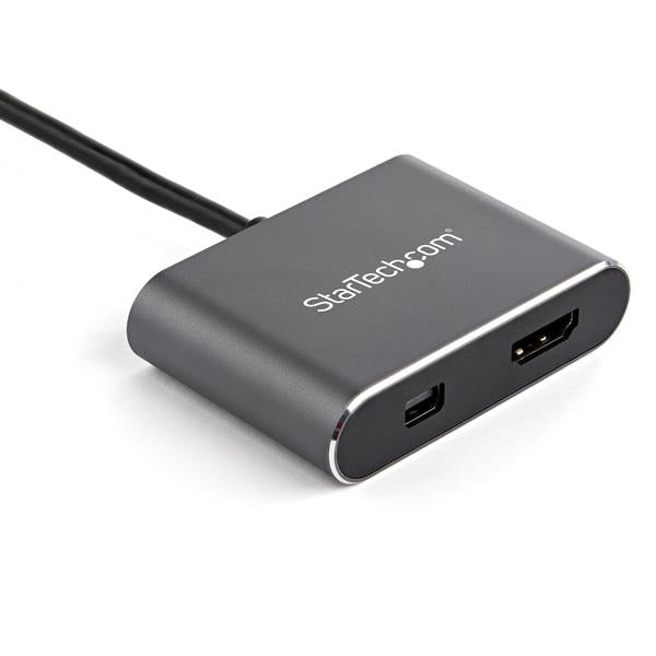 StarTech.com USB-C auf HDMI/miniDP Adapter HDMI 2.0 4K 60 Hz – 0,152 m – Schwarz/Grau
