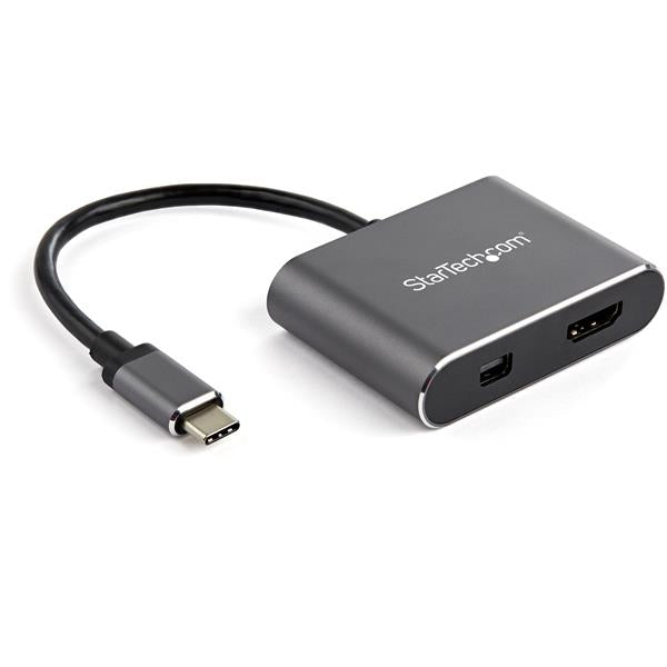 StarTech.com USB-C auf HDMI/miniDP Adapter HDMI 2.0 4K 60 Hz – 0,152 m – Schwarz/Grau