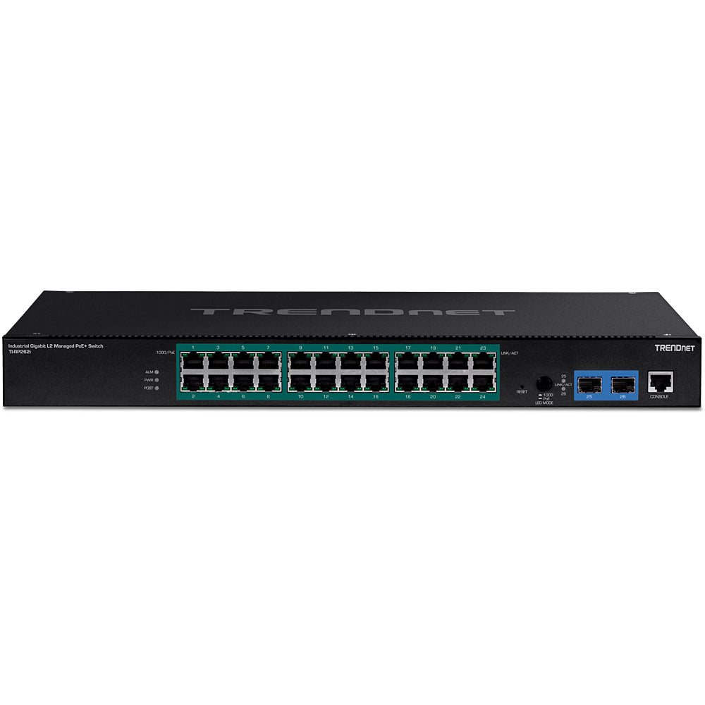 TRENDnet TI-RP262i – Verwalteter L2 Switch – 24× 1G, 2× SFP, PoE+, PoE-Budget 685 W, 19", 1U