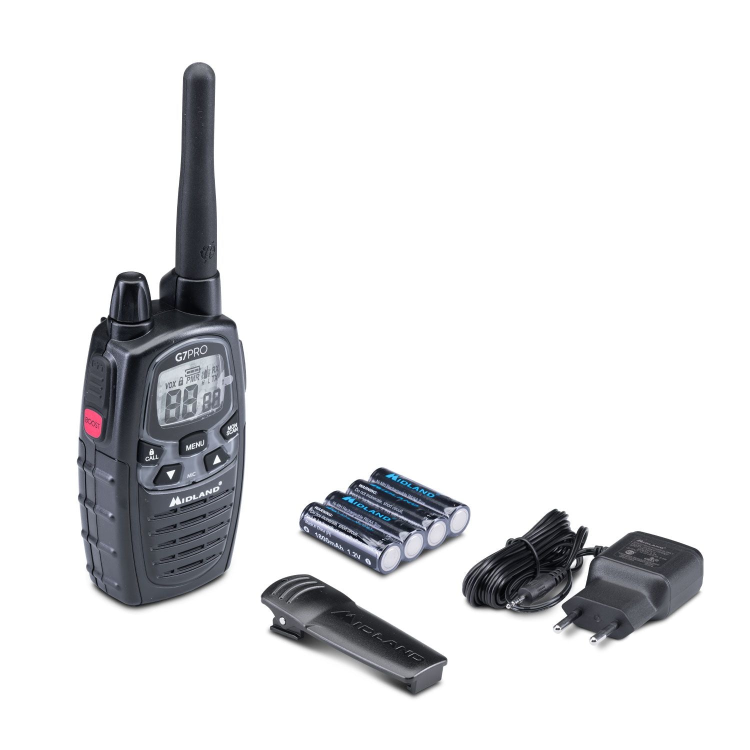 Midland G7 Pro – Funkzubehör, Funkgerät, 446 MHz, Schwarz, 2er-Set