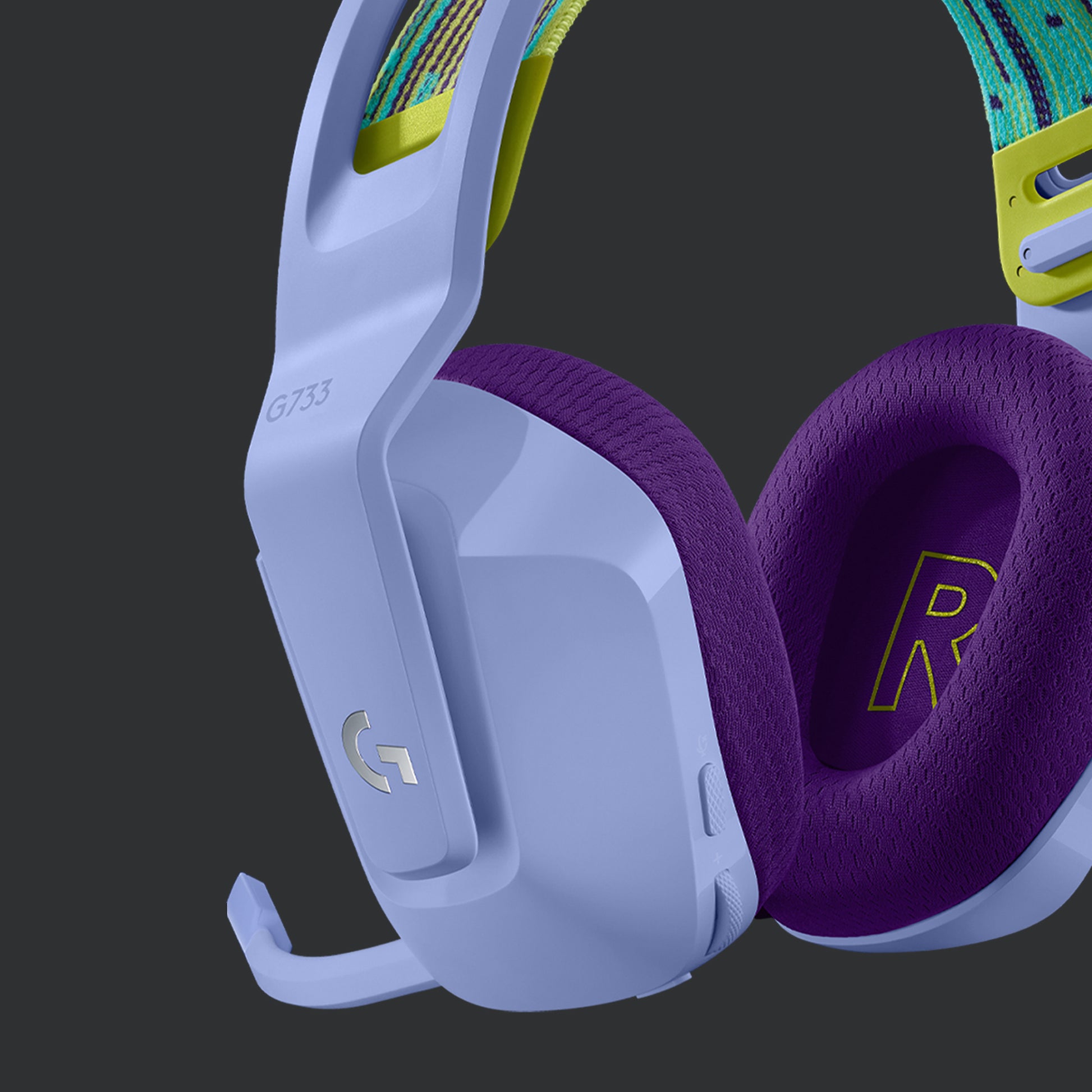 Logitech G G733 LIGHTSPEED Gaming-Headset – Over-Ear, Kabellos, mit USB-A-Dongle, Violett