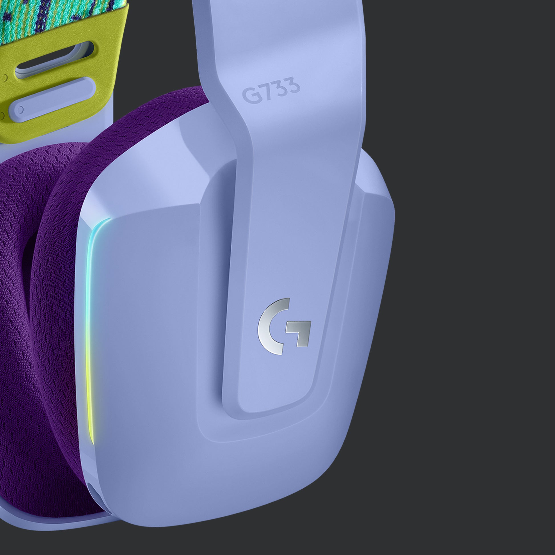 Logitech G G733 LIGHTSPEED Gaming-Headset – Over-Ear, Kabellos, mit USB-A-Dongle, Violett