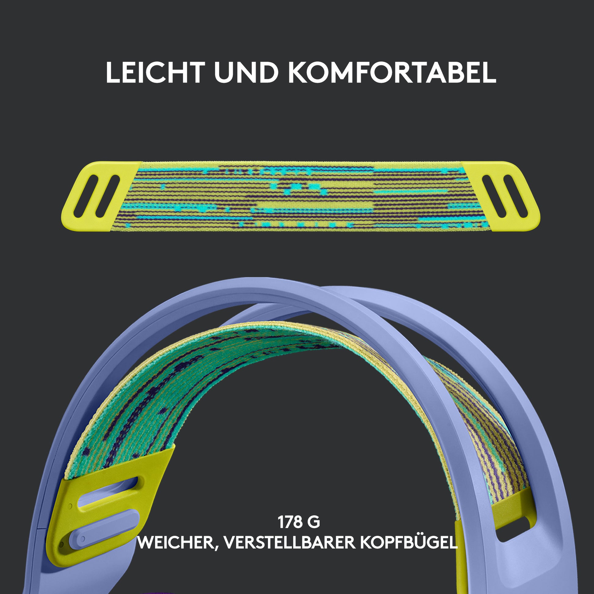 Logitech G G733 LIGHTSPEED Gaming-Headset – Over-Ear, Kabellos, mit USB-A-Dongle, Violett