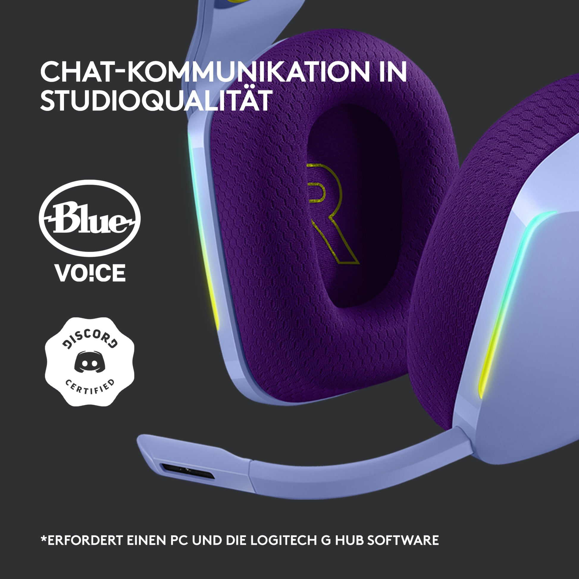 Logitech G G733 LIGHTSPEED Gaming-Headset – Over-Ear, Kabellos, mit USB-A-Dongle, Violett