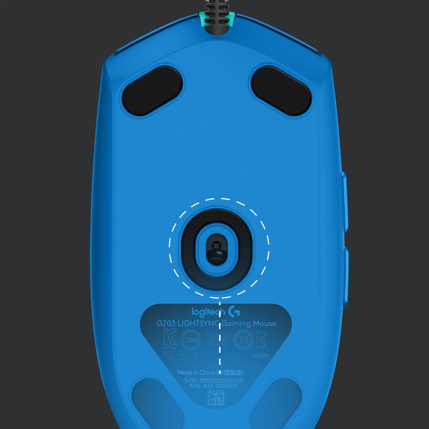 Logitech G G203 LIGHTSYNC – Gaming-Maus – Kabelgebunden (USB-A), 8000 DPI, RGB-Beleuchtung, Blau