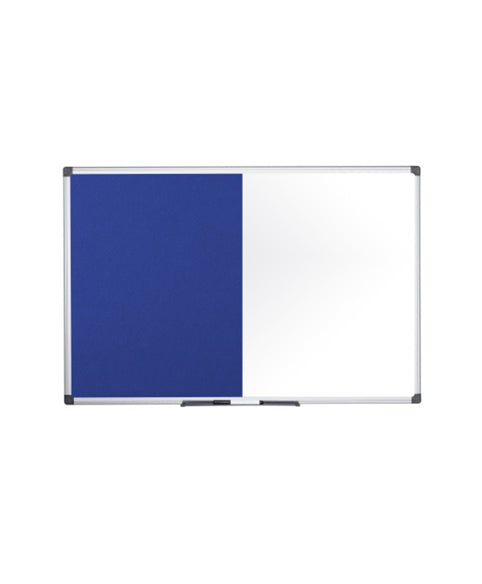 Bi-Office Pinnwand – Filz, magnetisch, Alurahmen – 150 × 100 cm, blau