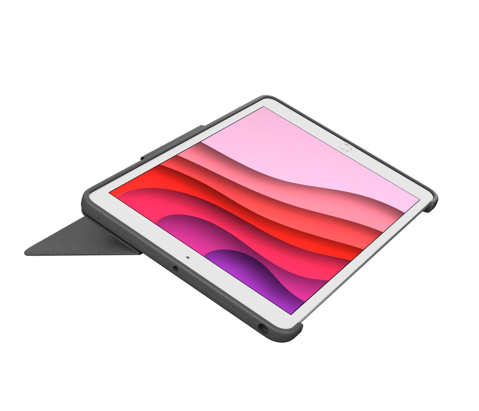 Logitech Combo Touch – Tastatur, CH-Layout (DE-CH), mit Touchpad, Grau – für iPad 7. & 8. Generation