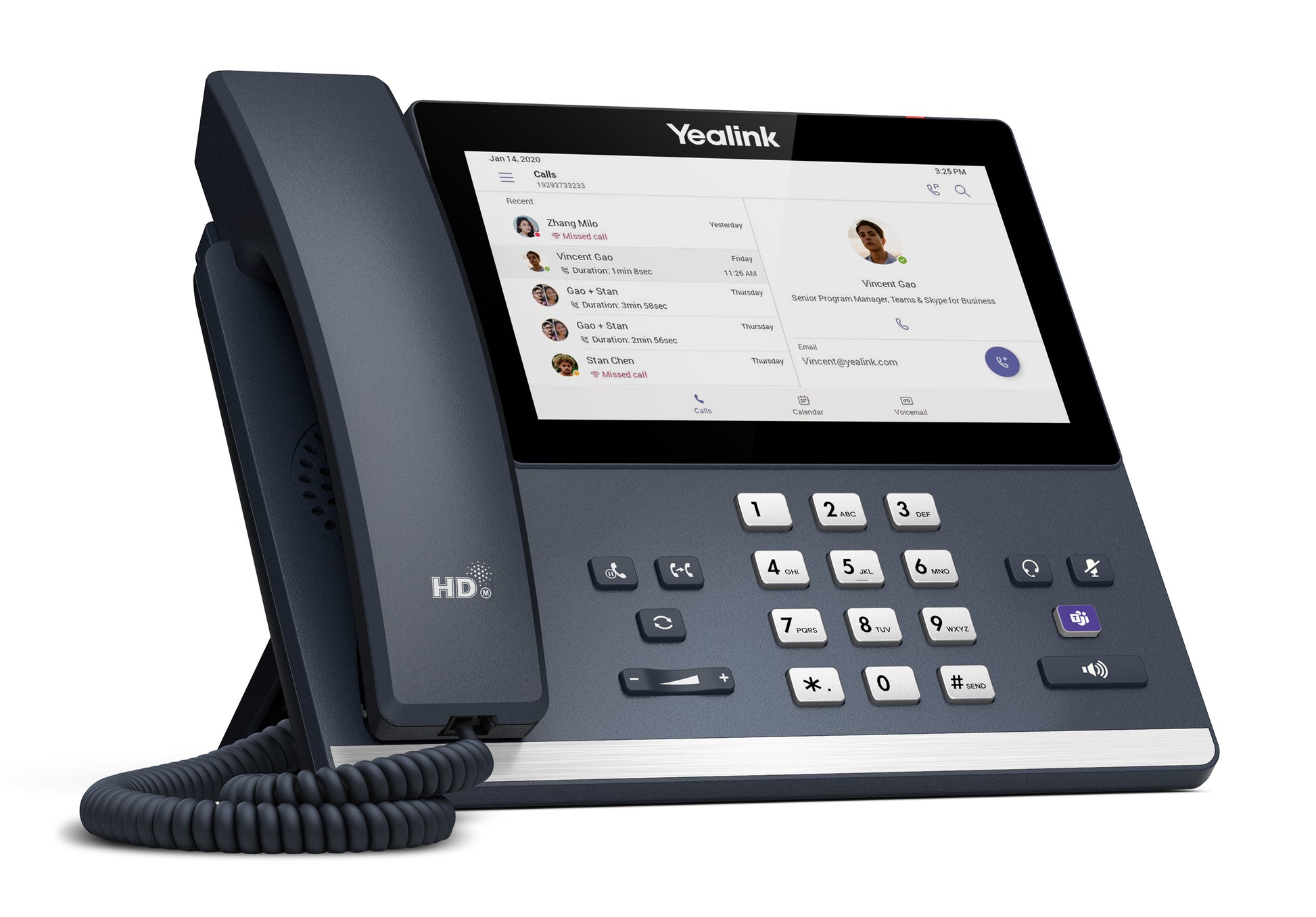 Yealink MP56 – IP-Telefon, 7" Touch, WLAN/BT, Gigabit, PoE, für Microsoft Teams, grau