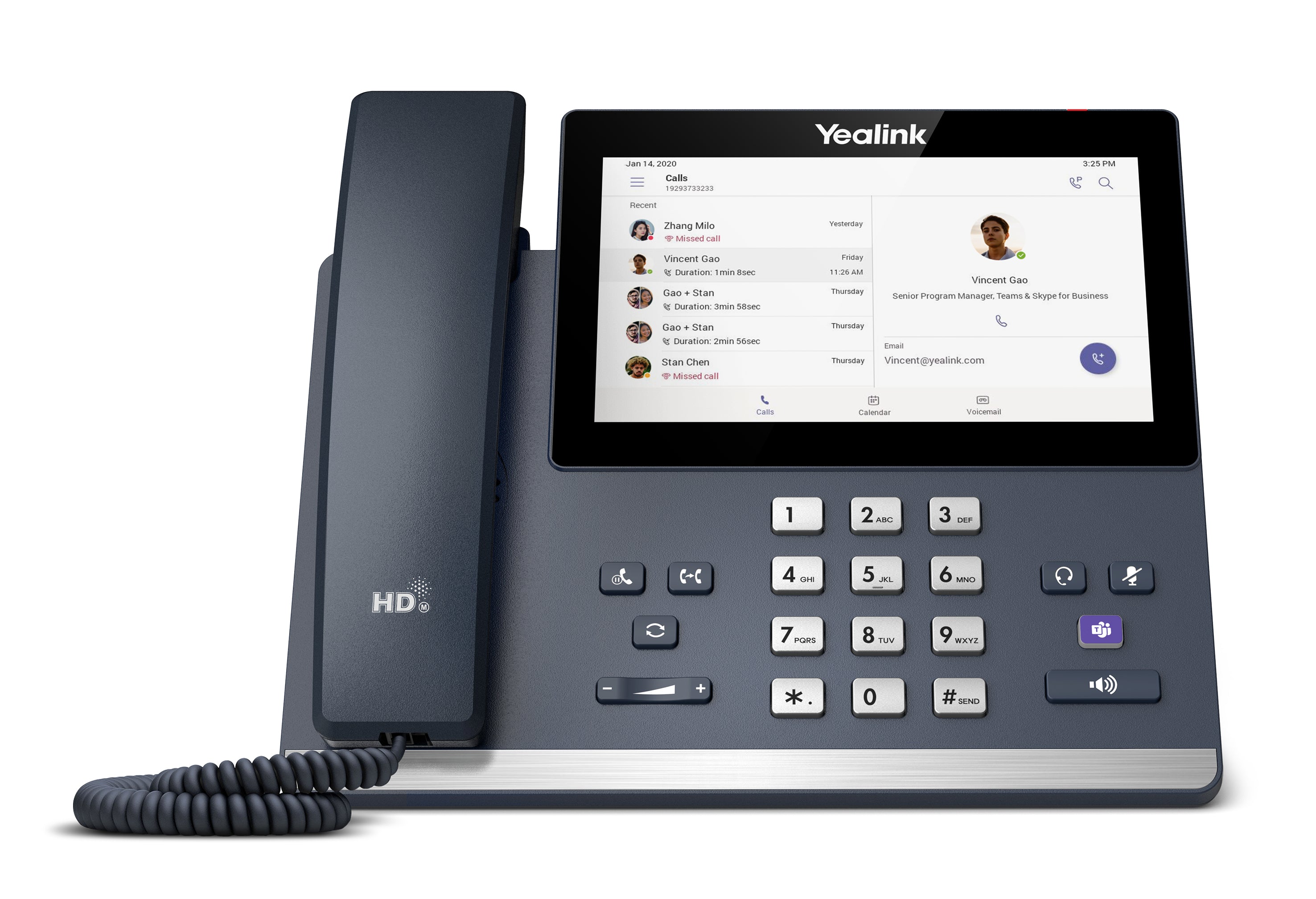 Yealink MP56 – IP-Telefon, 7" Touch, WLAN/BT, Gigabit, PoE, für Microsoft Teams, grau