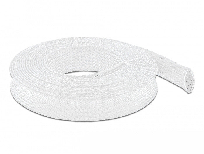 DeLOCK Kabelschlauch, Ø 25 mm × 5 m, zuschneidbar – weiss