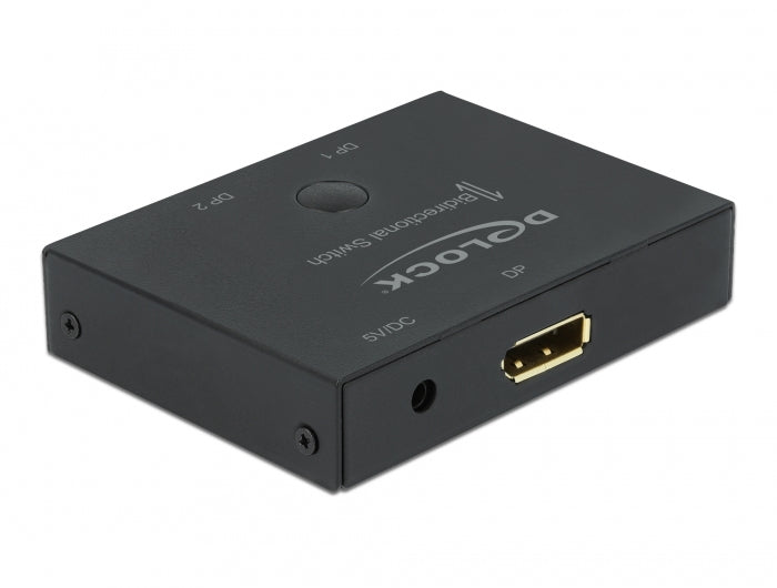 DeLOCK DisplayPort Umschalter 2× zu 1× – 8K (7680 × 4320) @ 30 Hz, 1 m – Schwarz