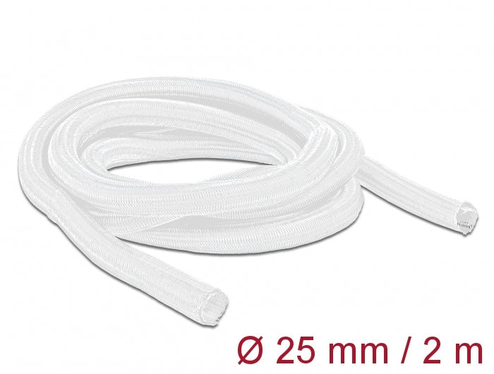 DeLOCK Kabelschlauch – Ø 25 mm – 2 m – Polyester – Weiss