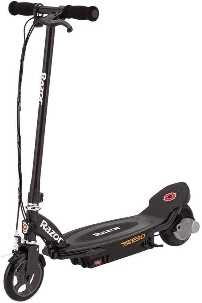 Razor Power Core E90 Elektroroller – 16 km/h, 24 km Reichweite, 12 V Akku – ab 8 Jahren – schwarz