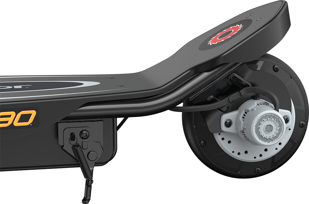 Razor Power Core E90 Elektroroller – 16 km/h, 24 km Reichweite, 12 V Akku – ab 8 Jahren – schwarz