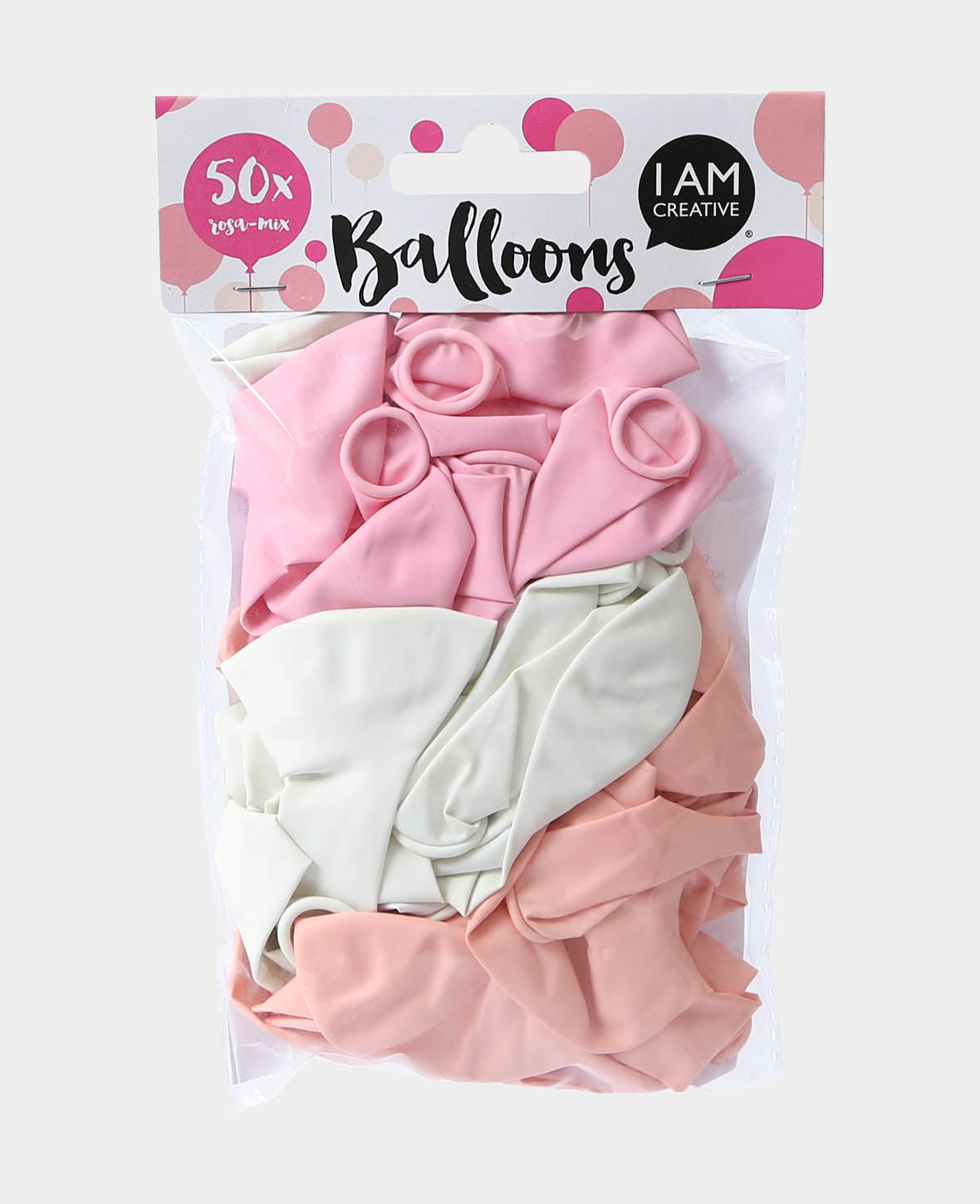 I am Creative Luftballons Uni – Weiss – Ø 25 cm – Latex – 50 Stk