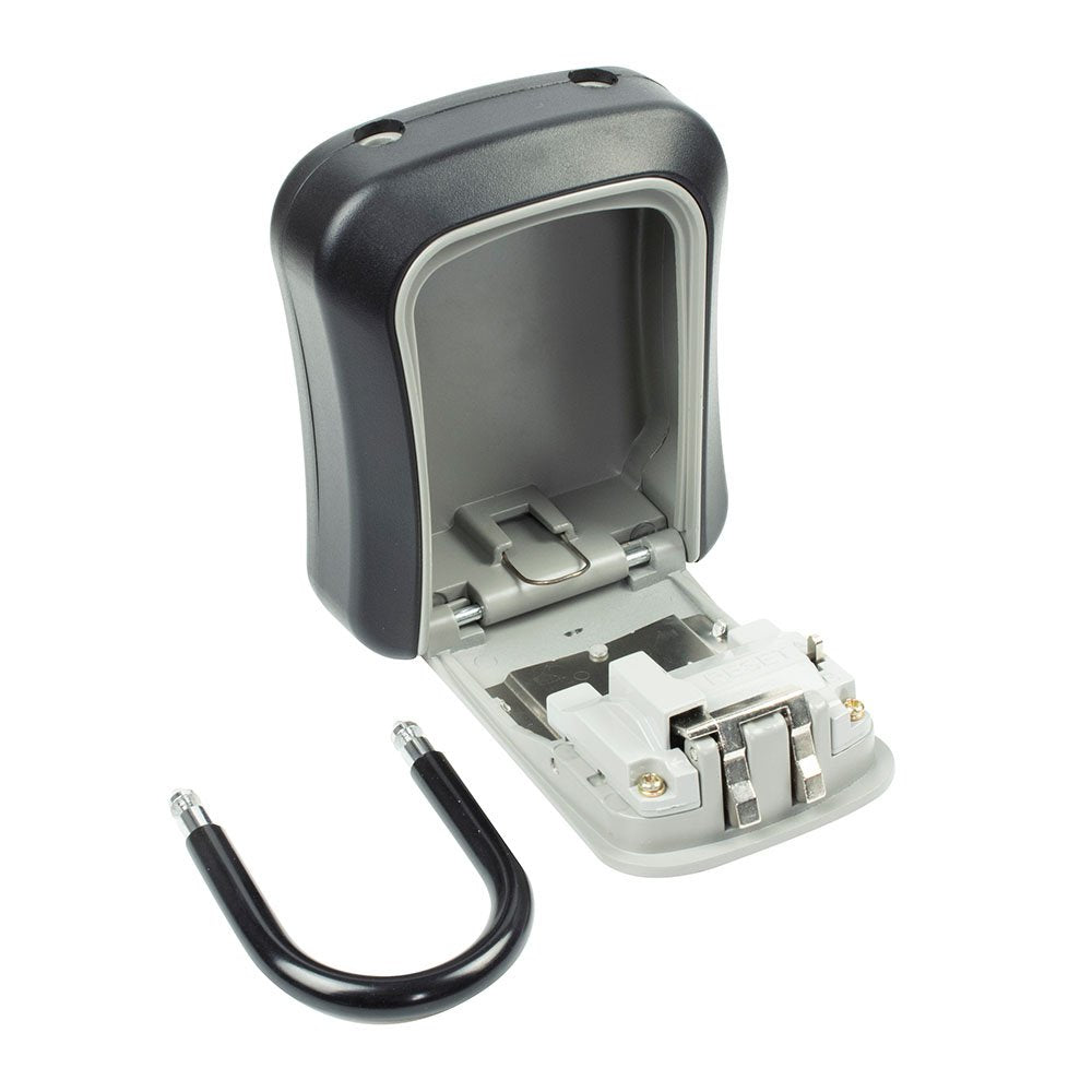 BURG-WÄCHTER Key Safe 50 SB – Schlüsseltresor, Zahlenschloss, wetterfest, 95 × 45 × 178 mm, Grau