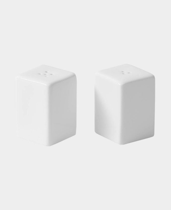 I am Creative Salz- und Pfefferstreuer – 2-teiliges Set, 55 ml, 4,0 × 4,0 × 5,5 cm, Porzellan, Weiss