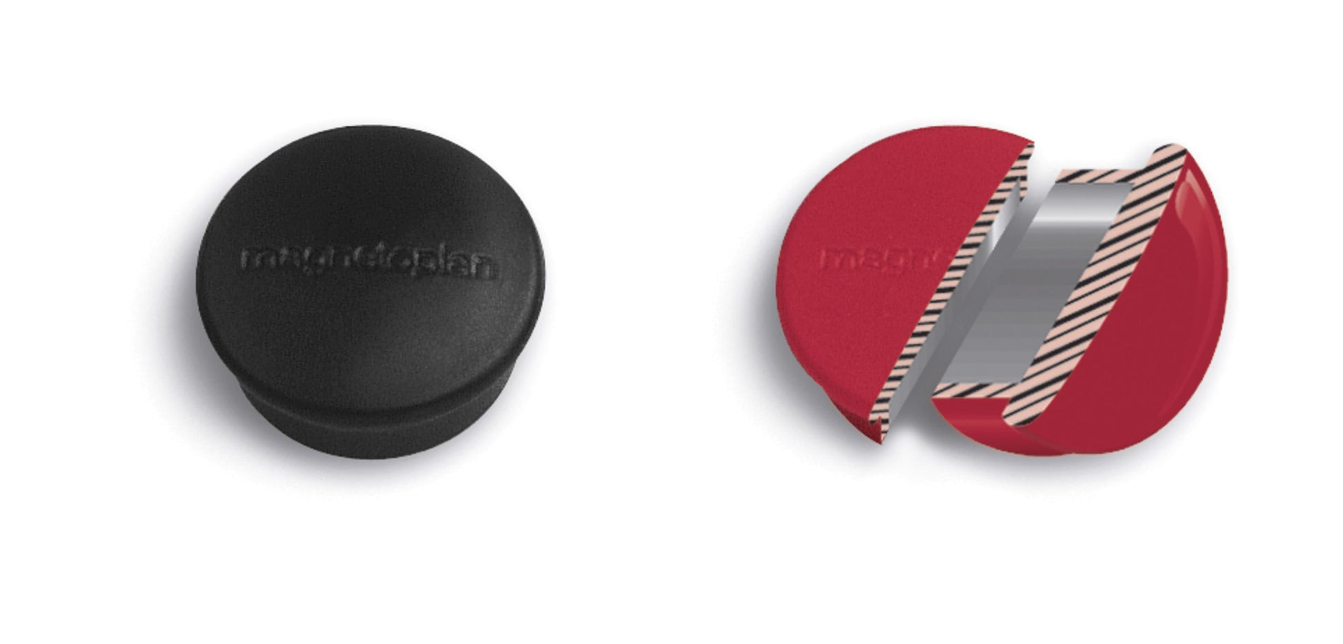 Magnetoplan Tafelmagnete – Ø 19 mm – 10 Stk. – rot