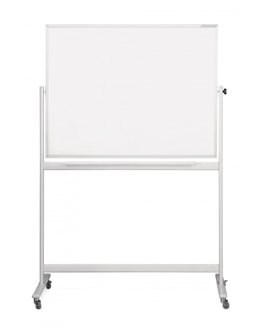 Magnetoplan Whiteboard – 200 × 100 cm, lackierter Stahl, magnetisch, Aluminiumrahmen, mobil, drehbar