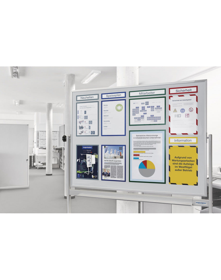 Magnetoplan Whiteboard – 200 × 100 cm, lackierter Stahl, magnetisch, Aluminiumrahmen, mobil, drehbar