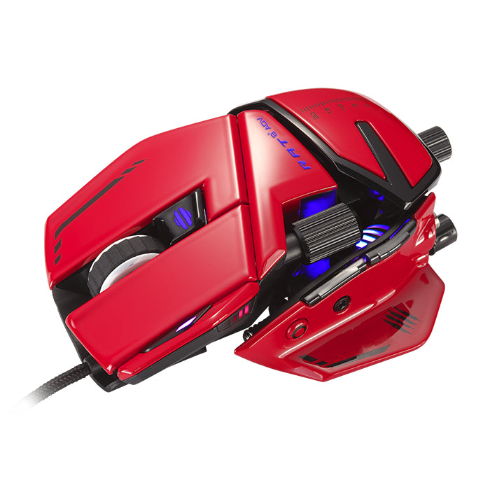Mad Catz R.A.T. 8+ ADV – Gaming-Maus – Kabelgebunden (USB-A), 20000 DPI, RGB-Beleuchtung, Rechtshänder, Schwarz/Rot