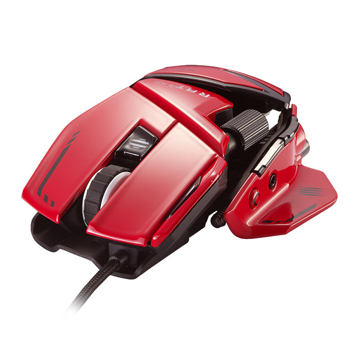 Mad Catz R.A.T. 8+ ADV – Gaming-Maus – Kabelgebunden (USB-A), 20000 DPI, RGB-Beleuchtung, Rechtshänder, Schwarz/Rot