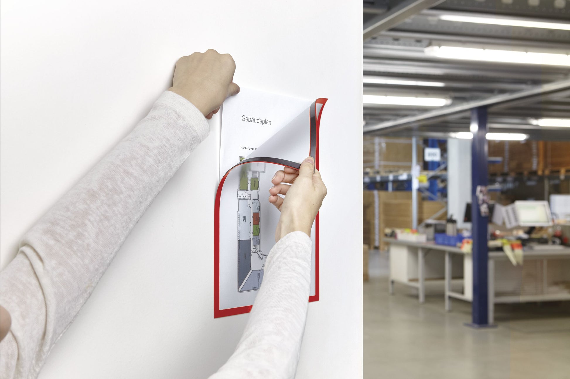 Magnetoplan Sichtfenster Magnetrahmen – DIN A4 – Rot – 5er Pack