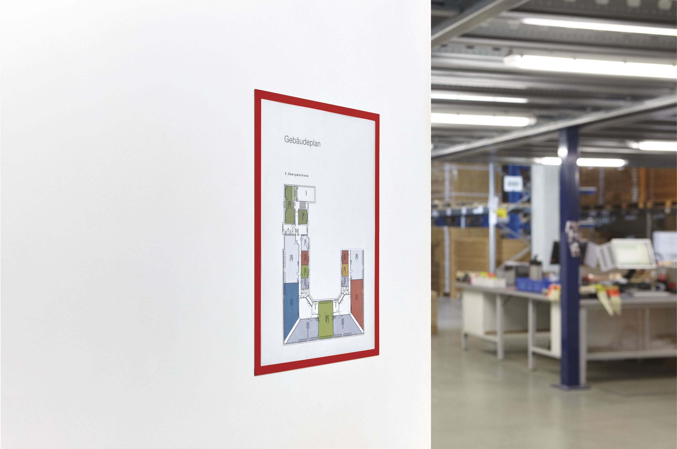Magnetoplan Sichtfenster Magnetrahmen – DIN A4 – Rot – 5er Pack