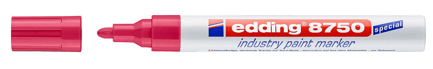 Edding Industrie 8750 Lackmarker – Gemusterte Spitze 2–4 mm – Rot – für Papier